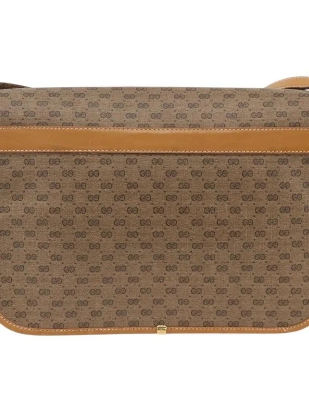 GUCCI Micro GG Supreme Shoulder Bag PVC Beige Gold 001 904 0915 Auth ka3456
